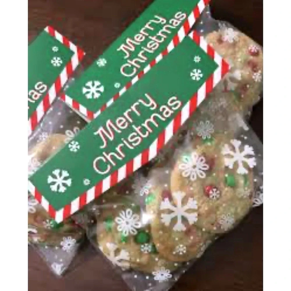 Vtg Hobby Lobby Set of 4 Christmas Treat Bag Toppers W/ Gift Bags 20 Per Pkg